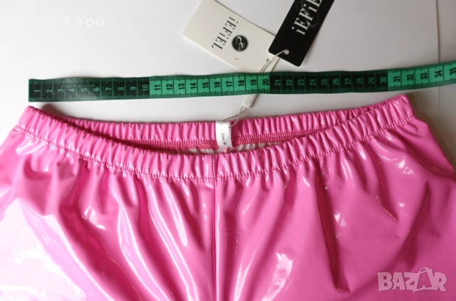 iEFiEL M комплект от две части лачен клин с отвор и къса блузка в розов цвят, снимка 16 - Комплекти - 54210148