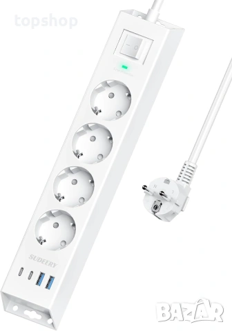 Чисто нов смарт разклонител 8 в 1 с USB-C портове и защита от пренапрежение  Продавам чисто нов...