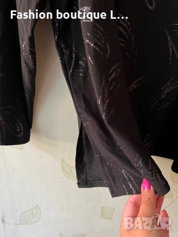 Нова с етикет черна дамска блуза с блестящ десен 🖤 Налични размери L , XL , XXL 🖤, снимка 5 - Блузи с дълъг ръкав и пуловери - 54691705