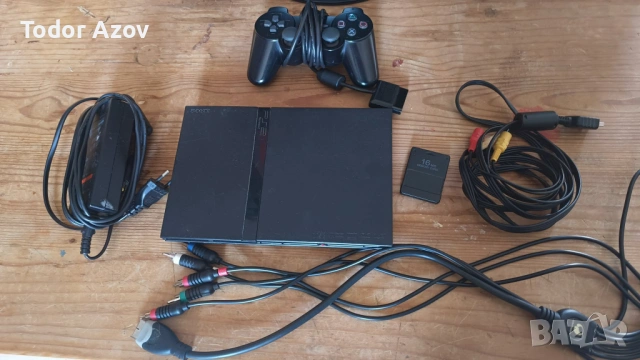 PS 2 Slim с оригинален джойстик и мемори карта (16мб), снимка 3 - PlayStation конзоли - 54485595