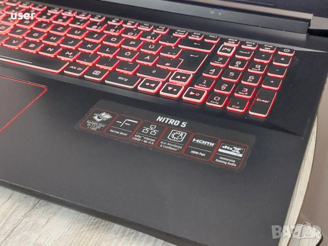 16GB RAM RTX 2060 Core i7-10750H 17.3" FULL HD 120Hz геймърски лаптоп Acer Nitro 5 AN517-52, снимка 3 - Лаптопи за игри - 54545295