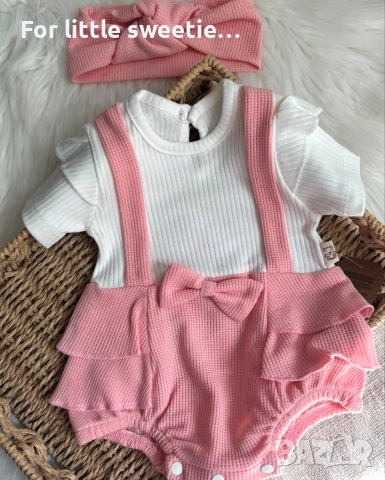 Сладко памучно боди с лента за глава 🎀 