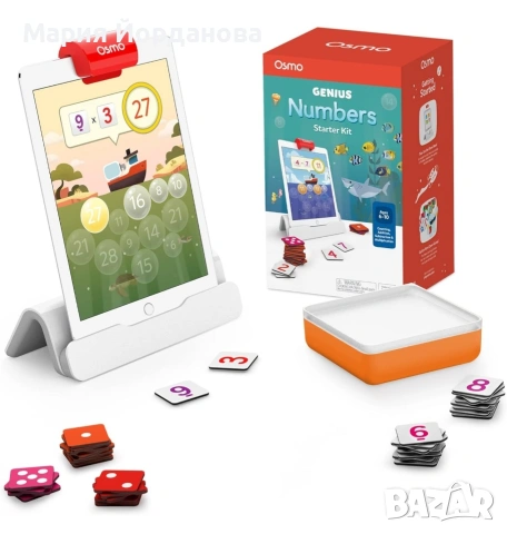 образователен комплект Osmo Genius Numbers Starter Kit, предназначен за деца на възраст 6-10 години.
