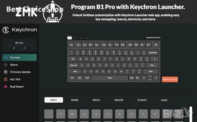 Keychron B1 Pro ултратънка безжична Bluetooth/2.4 G/кабелна, лека с 1200 часа живот на батерията, снимка 6 - Клавиатури и мишки - 55069692