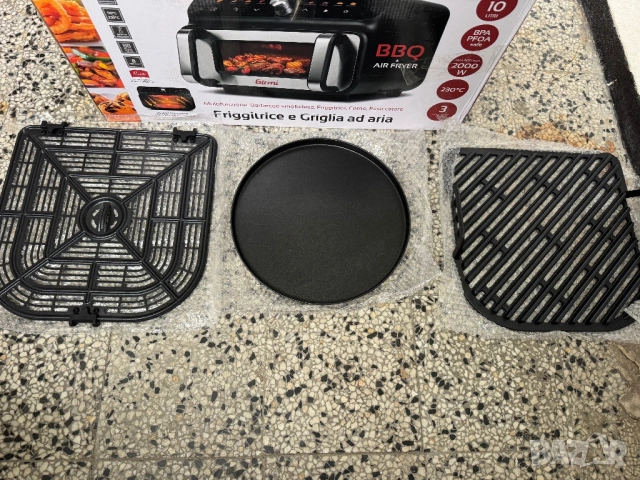  Еърфрайър и Грил Girmi FG77 Ecofrit, 10L, 2000W Фритюрник – Двойно Нагряване и Бездимен BBQ Режим, снимка 6 - Фритюрници - 54486449