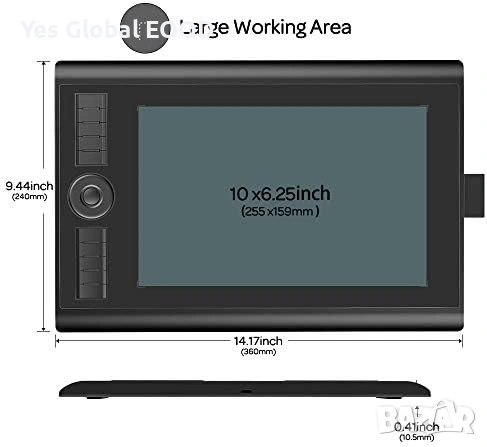 GAOMON M10K PRO графичен таблет 10” с Touch Ring, снимка 5 - Таблети - 54550420