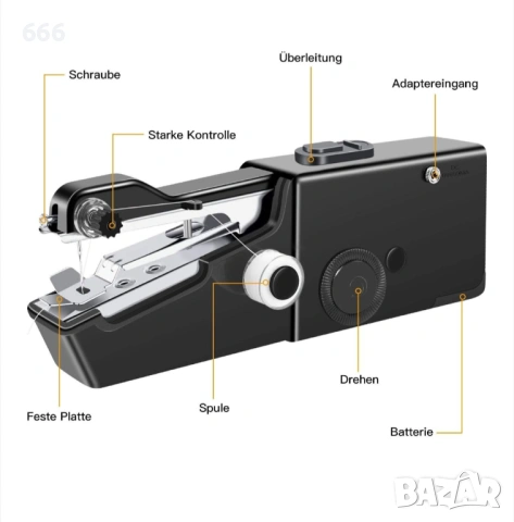 Мини преносима шевна машина, снимка 7 - Друга електроника - 54083861