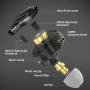 KZ ZS10 Pro слушалки, 5 драйвера, хибриден IEM, Hi-Fi, с алуминиева лицева част, снимка 8