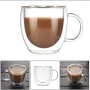 Двустенни стъклени термо чаши с дръжка 2х250Ml, снимка 1