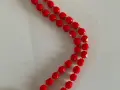 Винтидж чешко колие от лято стъкло, Яркочервено, 1960-те г., снимка 2