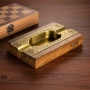 Премиум, луксозен пепелник от дърво и месинг, снимка 4