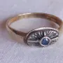 Лот от пръстени със сапфири. Сребро с позлата., снимка 5