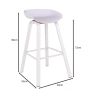 Здрав стабилен бар стол с малка облегалка в бял цвят с метални крака, снимка 1