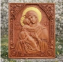 Икона на Св. Богородица - авторска дърворезба, снимка 4