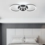 Нова таванна лампа Черен LED плафон 3 пръстена 50W димируем за хол спалня кухня осветление, снимка 5