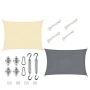 Водоустойчива тента с 95% UV защита, комплект с крепежни елементи, размер 2х3м - цвят крем / сиво, снимка 1