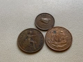  фартинг 1942, 1/2 пени 1936, 1967 Великобритания, снимка 1