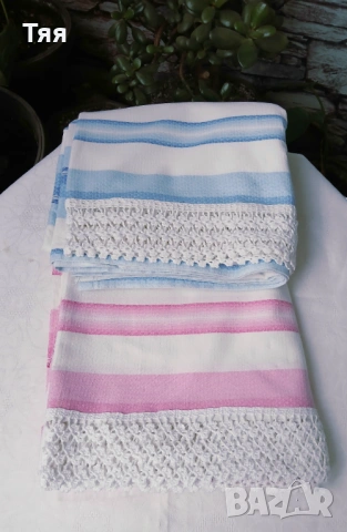 Единични чаршафи с ръчно плетена дантела , снимка 5 - Спално бельо - 53992693