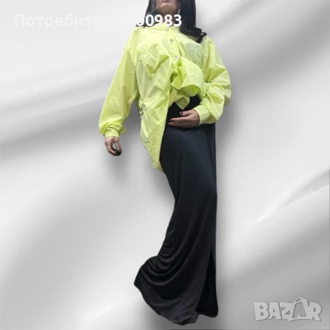 Жълта неонова риза с вериги, снимка 6 - Ризи - 54193420