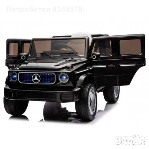 ⚫️🚙 Акумулаторен джип Mercedes EQG Electric G-Class 12V с отварящи се врати меки гуми 4x4🚙