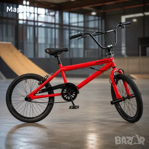 BMX велосипед TOIMSA 20” – Червен freestyle BMX с 360° ротор и V-Brake