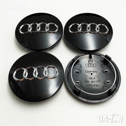 Капачки за джанти Ауди/Audi 68мм Черни/Сиви, снимка 2 - Аксесоари и консумативи - 54395025