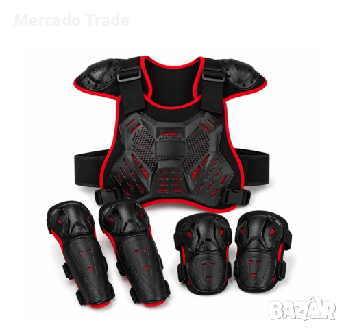 Мото комплект Mercado Trade, Детски нагръдник с наколенки, Различни цветове, снимка 4 - Аксесоари и консумативи - 54459076
