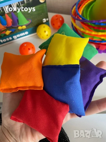 Детски комплект - Игра за хвърляне - конуси, топки, обръчи, торбички. Kruzzel 26514 , снимка 12 - Образователни игри - 54192365