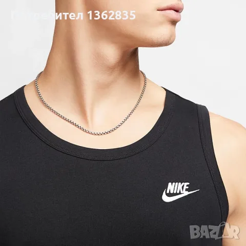 НОВ оригинален мъжки черен памучен потник NIKE / Найк размер L от САЩ, снимка 2 - Тениски - 55304986