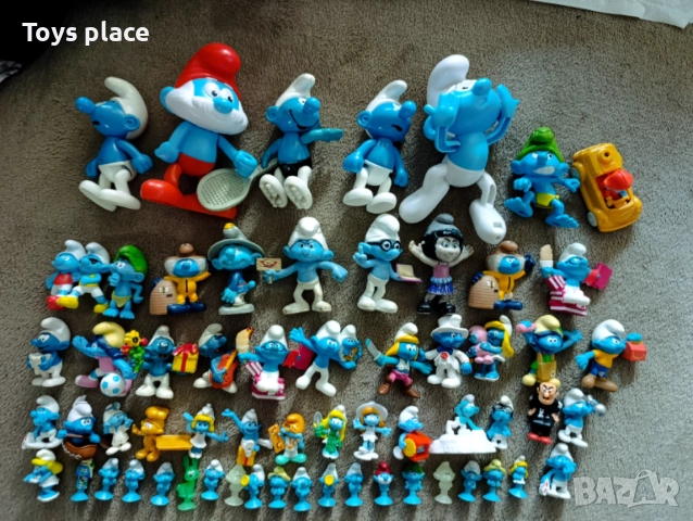 Огромна колекция смърфовете The Smurf, фигурки смърфчета Kinder, стики, снимка 2 - Фигурки - 54742834