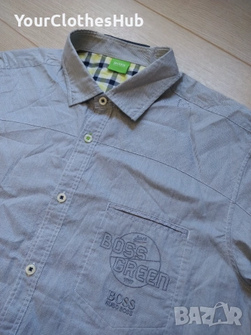 Boss Hugo Boss Boss Green Premium Sportswear XL size Мъжка риза 100% памук, снимка 5 - Ризи - 54961343