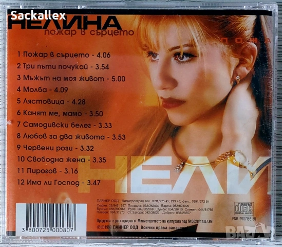 Нелина - Пожар в сърцето (1999), снимка 3 - CD дискове - 54899473