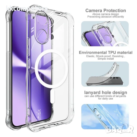 IMAK Магнитен Прозрачен Калъф за Xiaomi Poco X8 Pro Max 5G - TPU, Airbag, Прозрачен, снимка 5 - Калъфи, кейсове - 54378977
