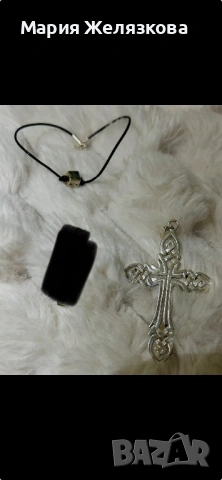 Сребърна висулка кръст, снимка 2 - Колиета, медальони, синджири - 53102139