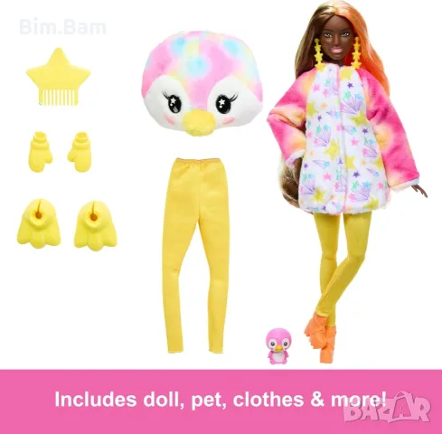 Кукла Barbie® Cutie Reveal™ - Пингвин/Жабка - 10 изненади , снимка 2 - Кукли - 55380343