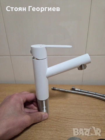 Едноръкохватков смесител за мивка Frap F1052-12 с бяло и хромирано покритие. , снимка 3 - Мивки - 54088119