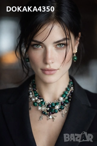 Сет колие тип чокър и обеци, снимка 4 - Бижутерийни комплекти - 54056086