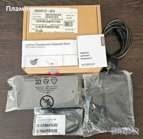 Нова докинг станция Lenovo Thunderbolt 3 Essential Dock 40AV0135EU, снимка 7 - Друга електроника - 54793326
