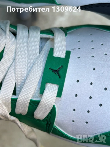 Nike Air Jordan 1 Low в цвят "Pine Green" (зелено/бяло/черно)., снимка 9 - Други - 54567555