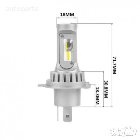 Диодни крушки 3900 H4 - 13w 1500lm 2бр/к-т, снимка 2 - Аксесоари и консумативи - 54748764