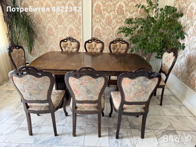 Трапезна маса с осем стола, снимка 8 - Маси - 54712868