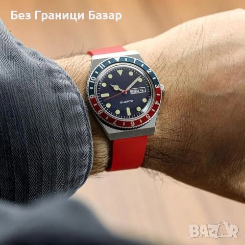 Нова червена FKM каишка за часовник 18mm гумена водоустойчива със стоманена катарама, снимка 5 - Каишки за часовници - 54653444