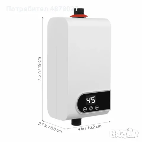 Проточен бойлер 3500W с дигитален дисплей – Моментална топла вода без чакане, снимка 8 - Бойлери - 55611334