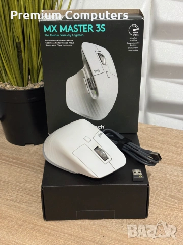 Logitech MX Master 3S Pale Gray (бял), снимка 3 - Клавиатури и мишки - 55038839