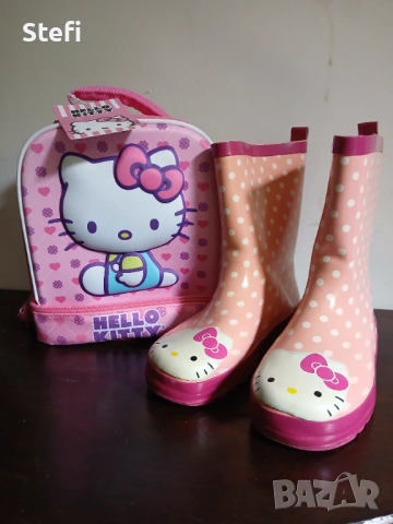 Детски гумени ботуши Hello Kitty с чанта