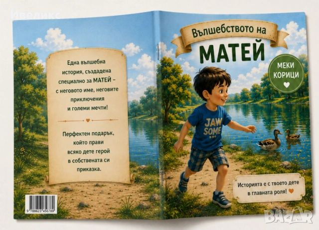 Персонализирана книга + аудио приказка на USB флашка Комплектът включва: