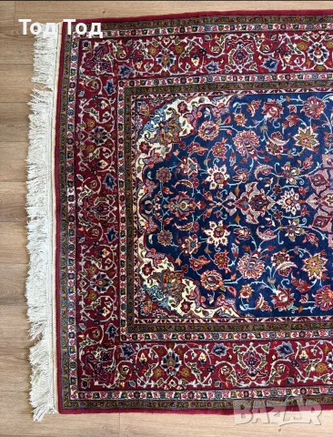 Персийски килим Исфахан , снимка 4 - Килими - 55608222