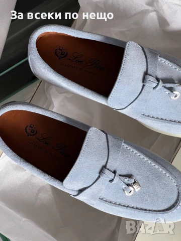 Loro Piana Дамски Светло Сини Ежедневни Обувки ЕСТЕСТВЕН ВЕЛУР Лоро Пиана Код SK1413, снимка 2 - Дамски ежедневни обувки - 54451683