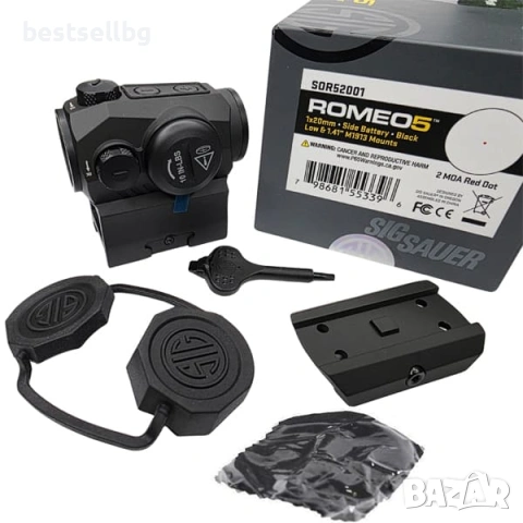 Малък бързомер SIG SAUER прицел мерник за лов пушка еърсофт пистолет пикатини стойка релса 2MOA 1x, снимка 7 - Оборудване и аксесоари за оръжия - 54110049