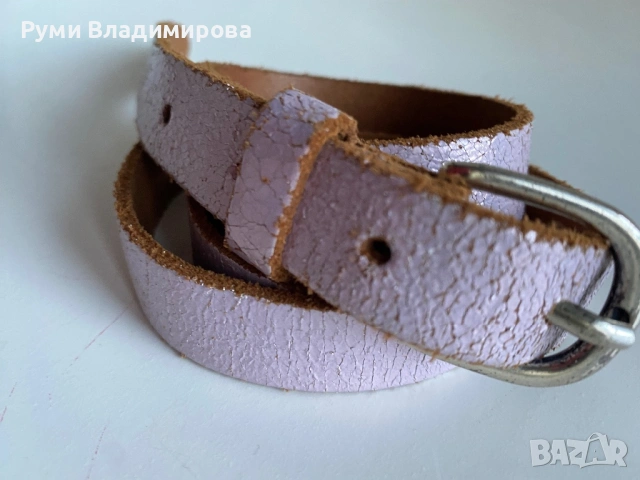 Светлолилав колан от естествена кожа edc, 95 см, снимка 7 - Колани - 54163323